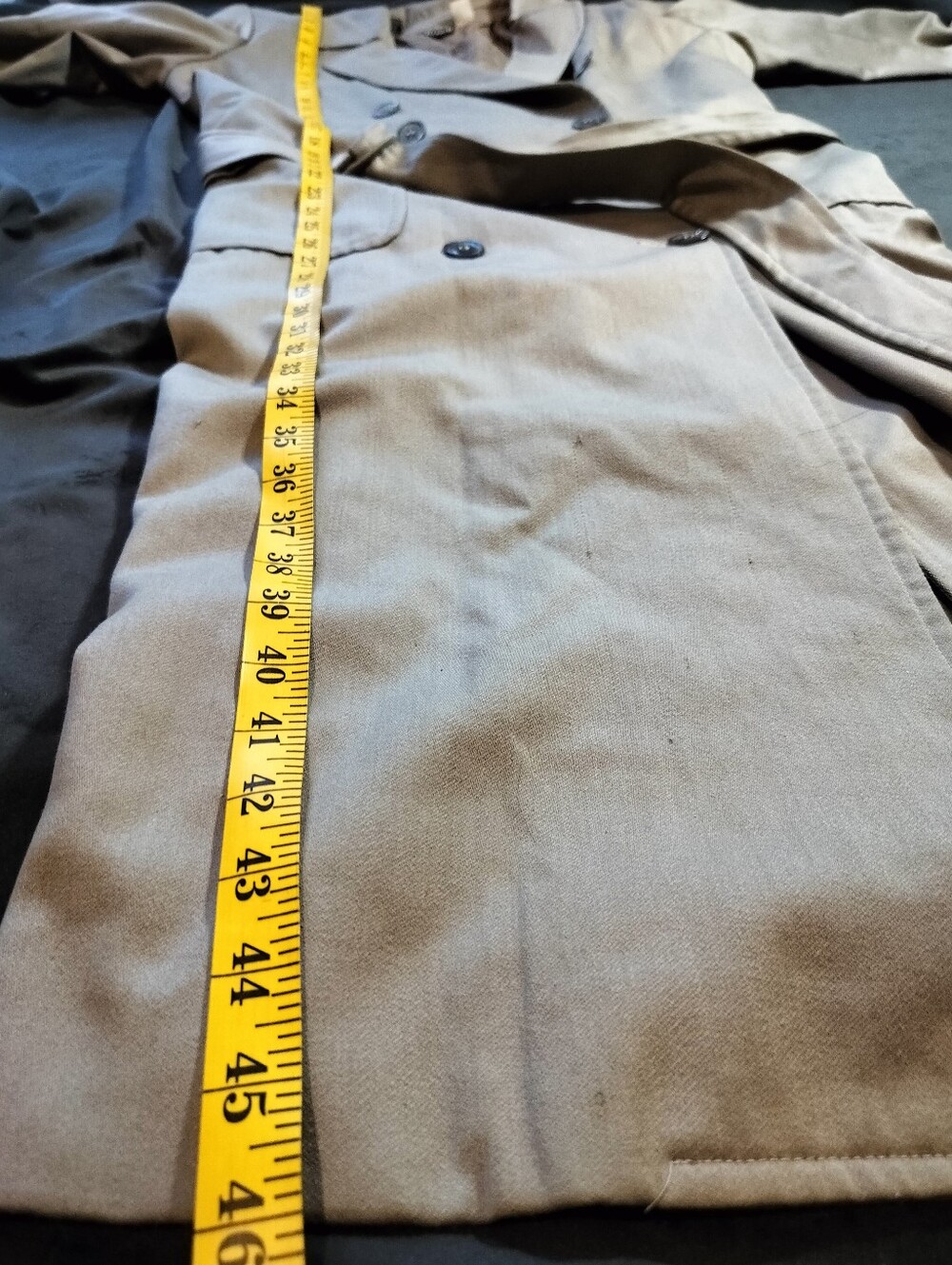 Vintage Anne Klein II 100% Wool Trench Coat Made in USA Union Tag Women's Size 4 - Picture 5 of 9